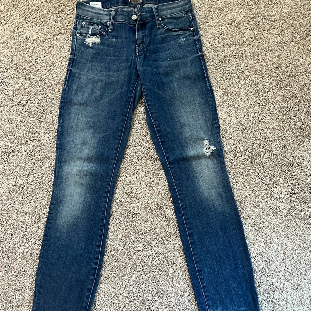MOTHER Dark Blue Skinny Jeans
